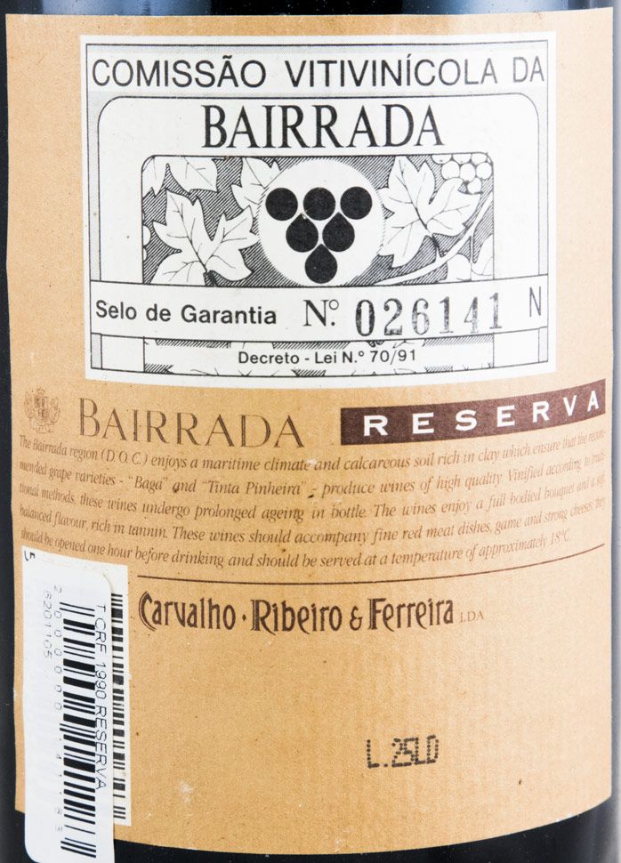1990 Carvalho, Ribeiro & Ferreira Reserva tinto