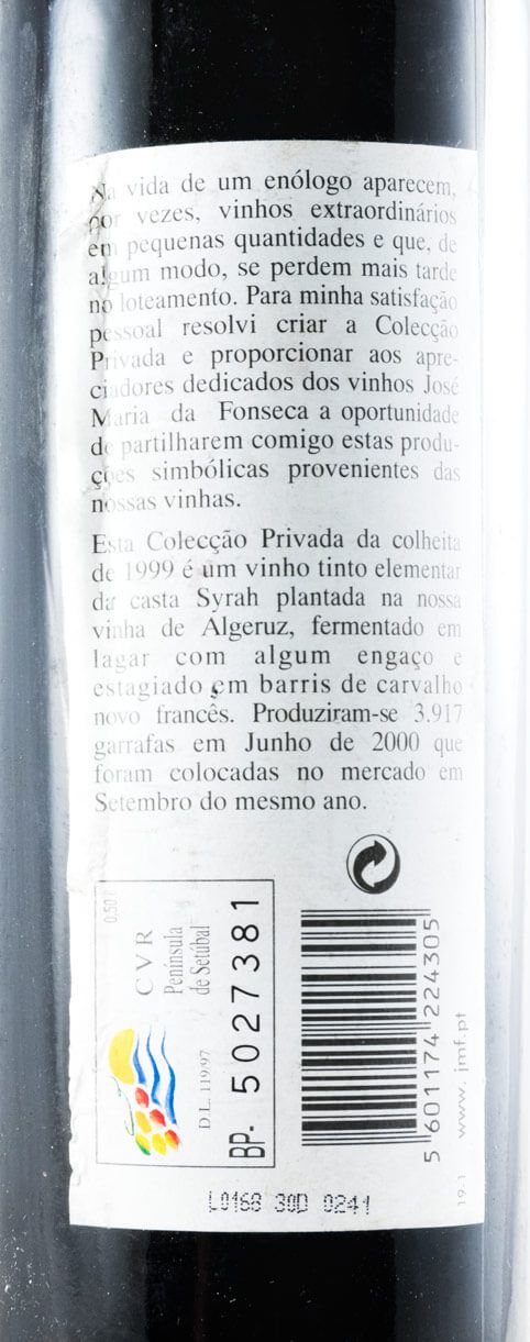 1999 Domingos Soares Franco Colecção Privada Syrah red