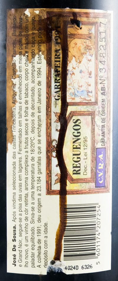 1991 José Maria da Fonseca José de Sousa Garrafeira tinto