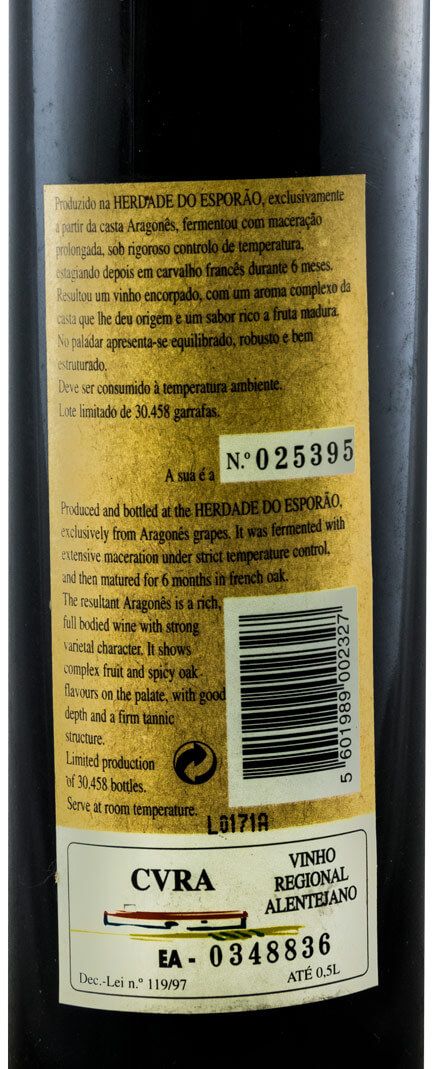 1999 Herdade do Esporão Aragonês tinto 50cl