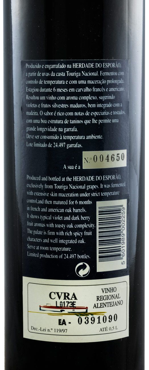 1999 Esporão Touriga Nacional tinto 50cl
