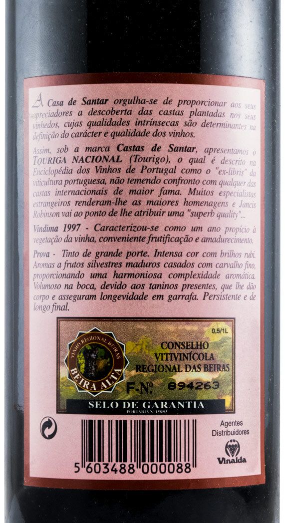 1997 Castas de Santar Touriga Nacional tinto