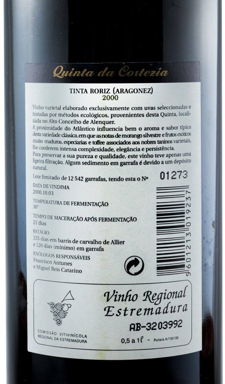 2000 Quinta da Cortezia Tinta Roriz tinto