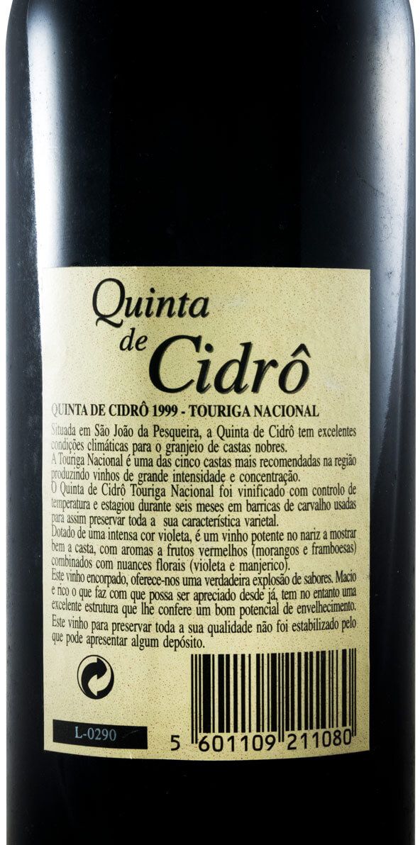 1999 Quinta de Cidrô Touriga Nacional red