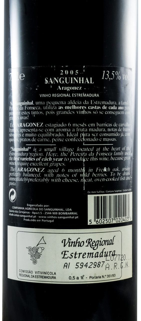2005 Quinta do Sanguinhal Aragonez red