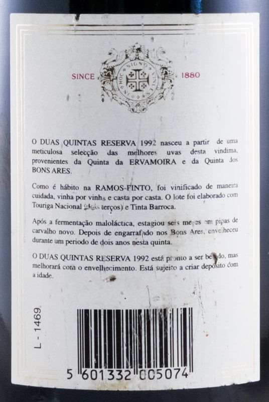 1992 Duas Quintas Reserva tinto