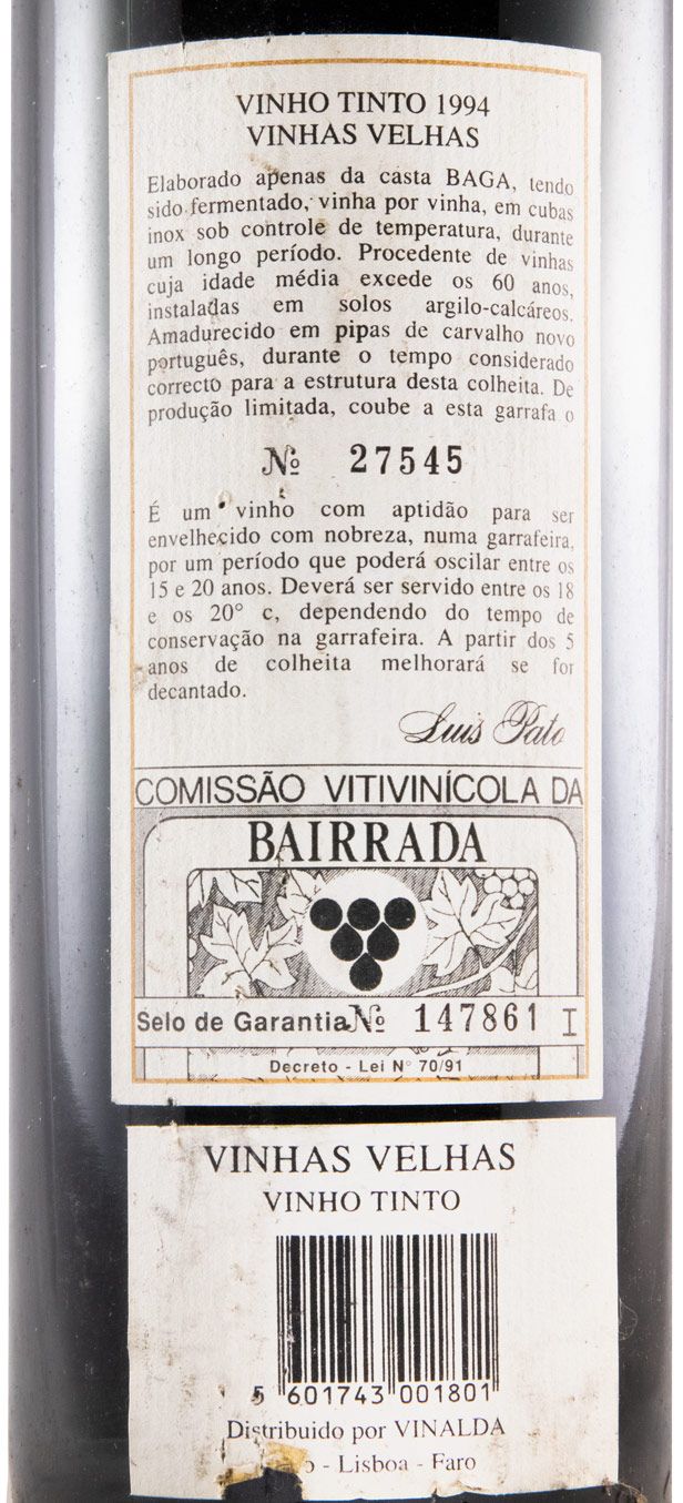 1994 Luís Pato Vinhas Velhas red
