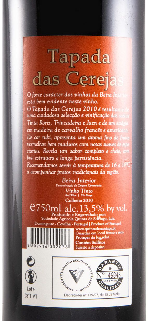2010 Quinta de São Tiago Tapada das Cerejas red