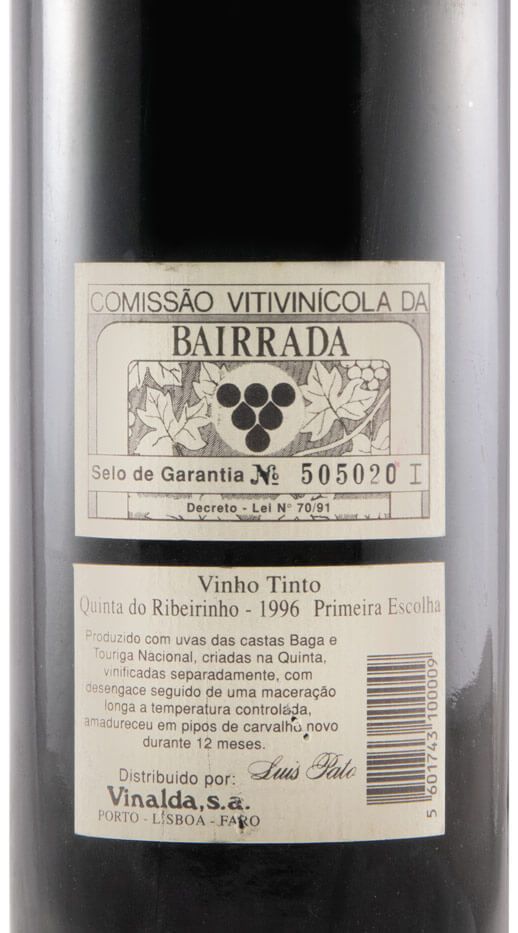 1996 Luís Pato Quinta do Ribeirinho Primeira Escolha tinto