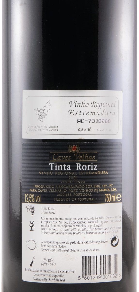 2001 Caves Velhas Tinta Roriz tinto