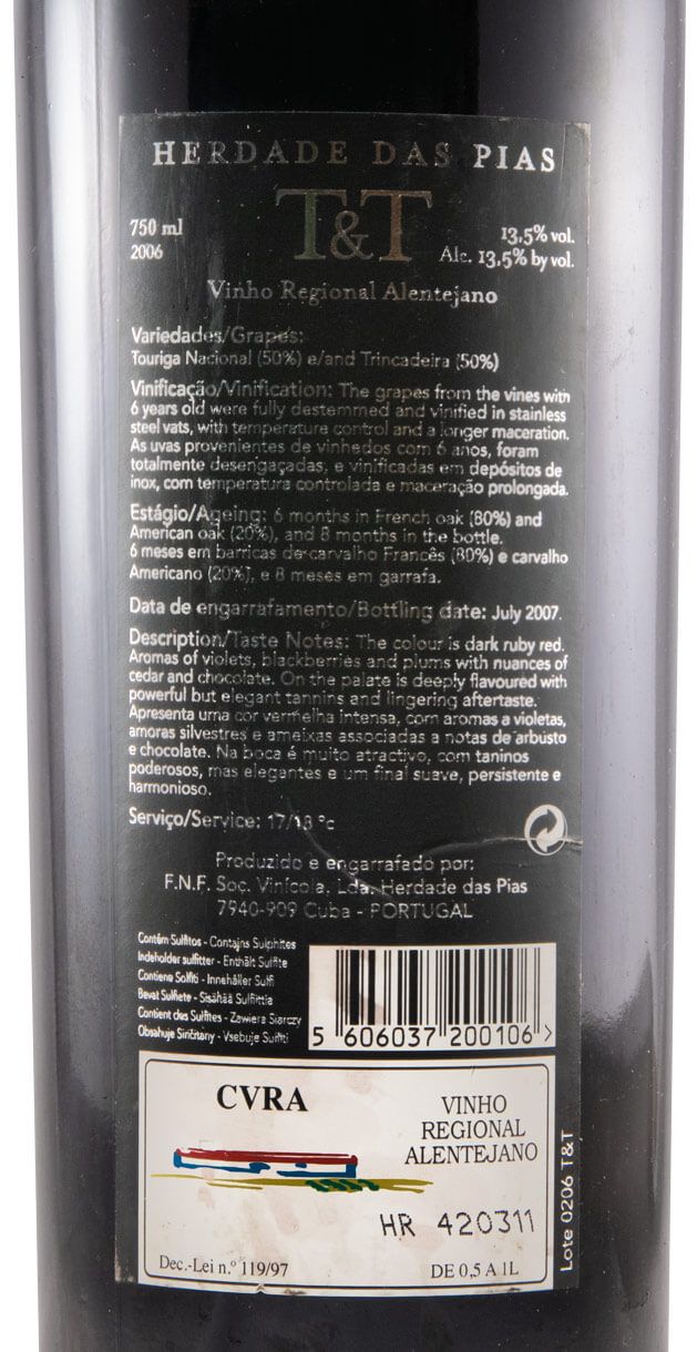 2006 Herdade das Pias TC & T tinto