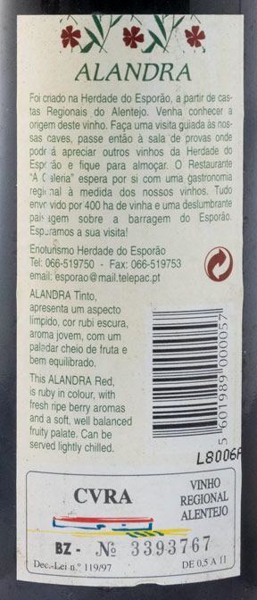 1997 Esporão Alandra tinto