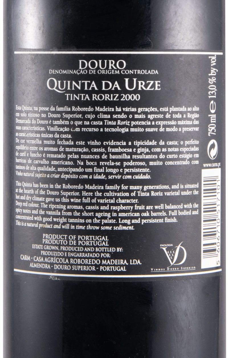 2000 Quinta da Urze Tinta Roriz red