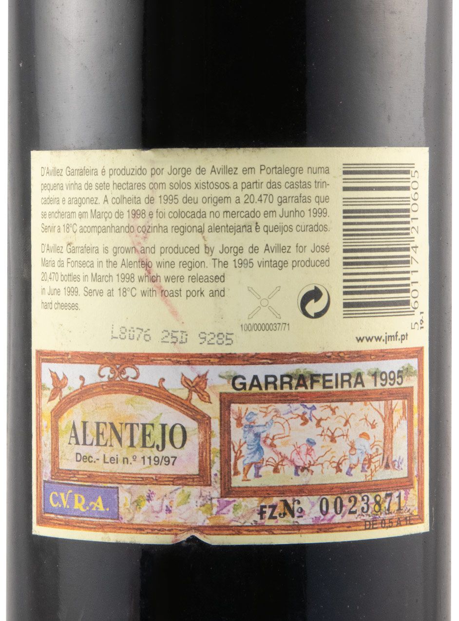 1995 D'Avillez Garrafeira red