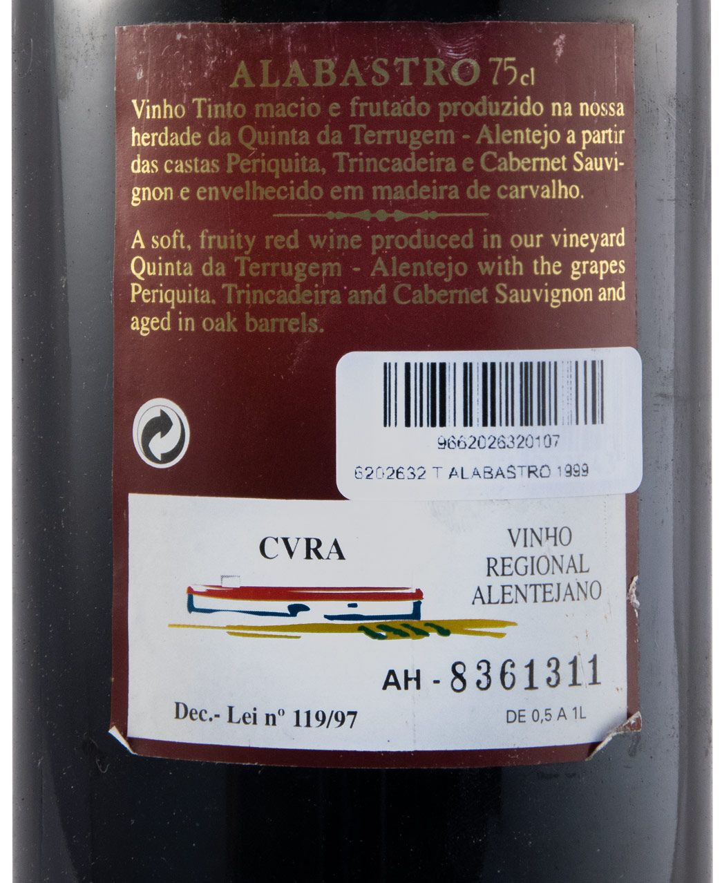 1999 Bacalhôa Alabastro red