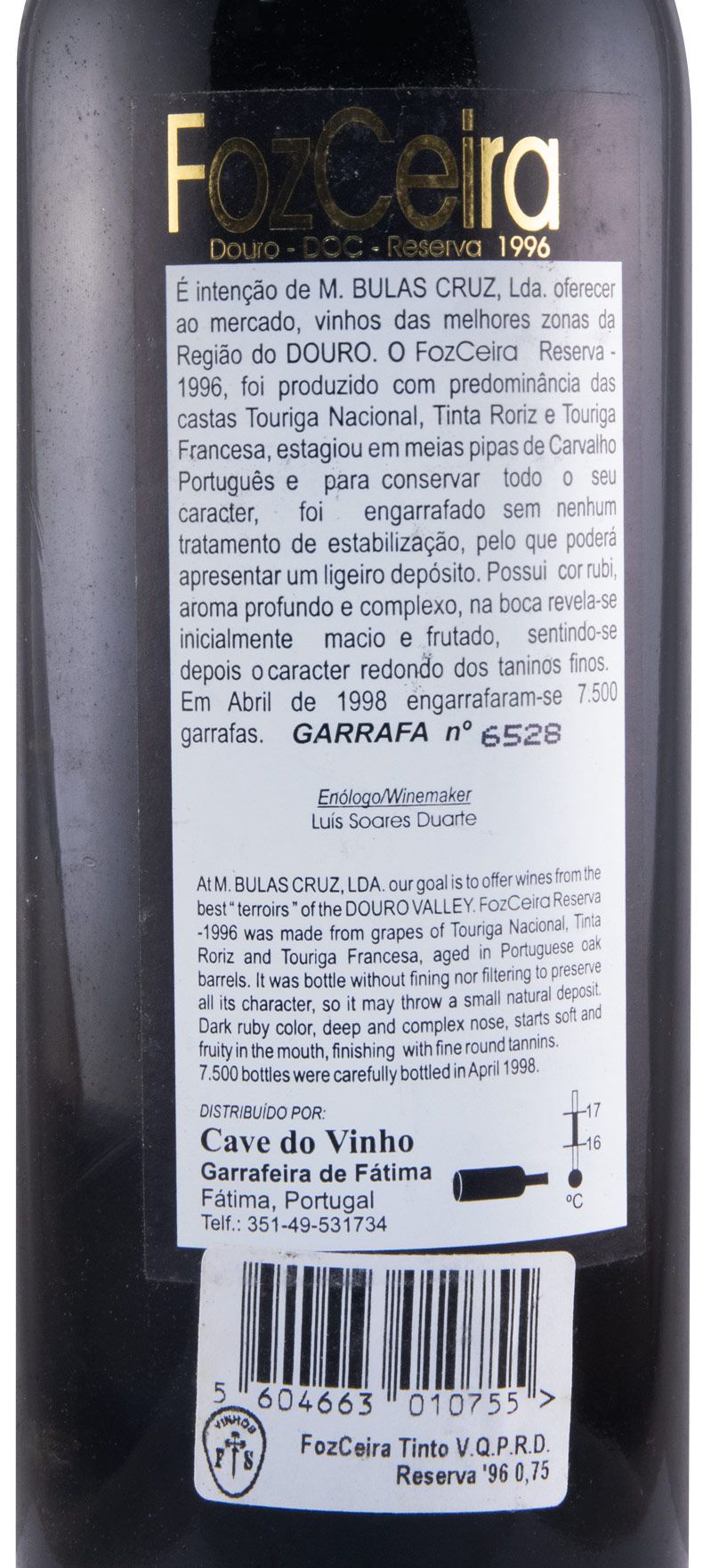 1996 FozCeira Reserva red