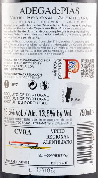 2014 Monte da Capela tinto