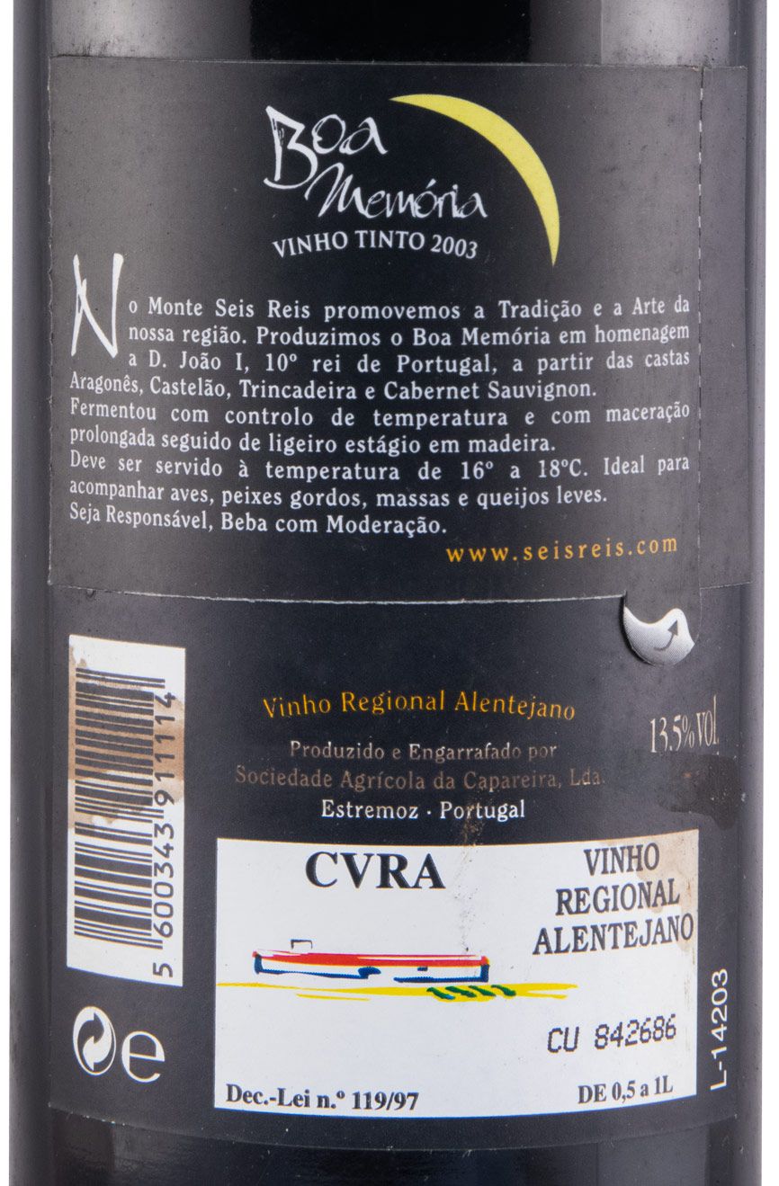 2003 Monte Seis Reis Boa Memória red