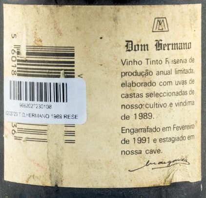 1989 Dom Hermano Reserva red