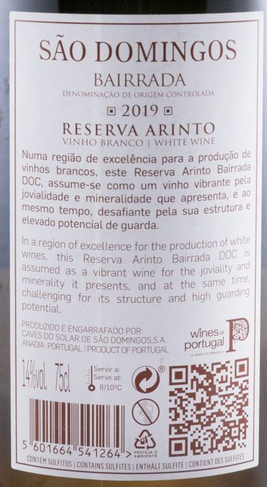 2019 São Domingos Arinto Reserva branco