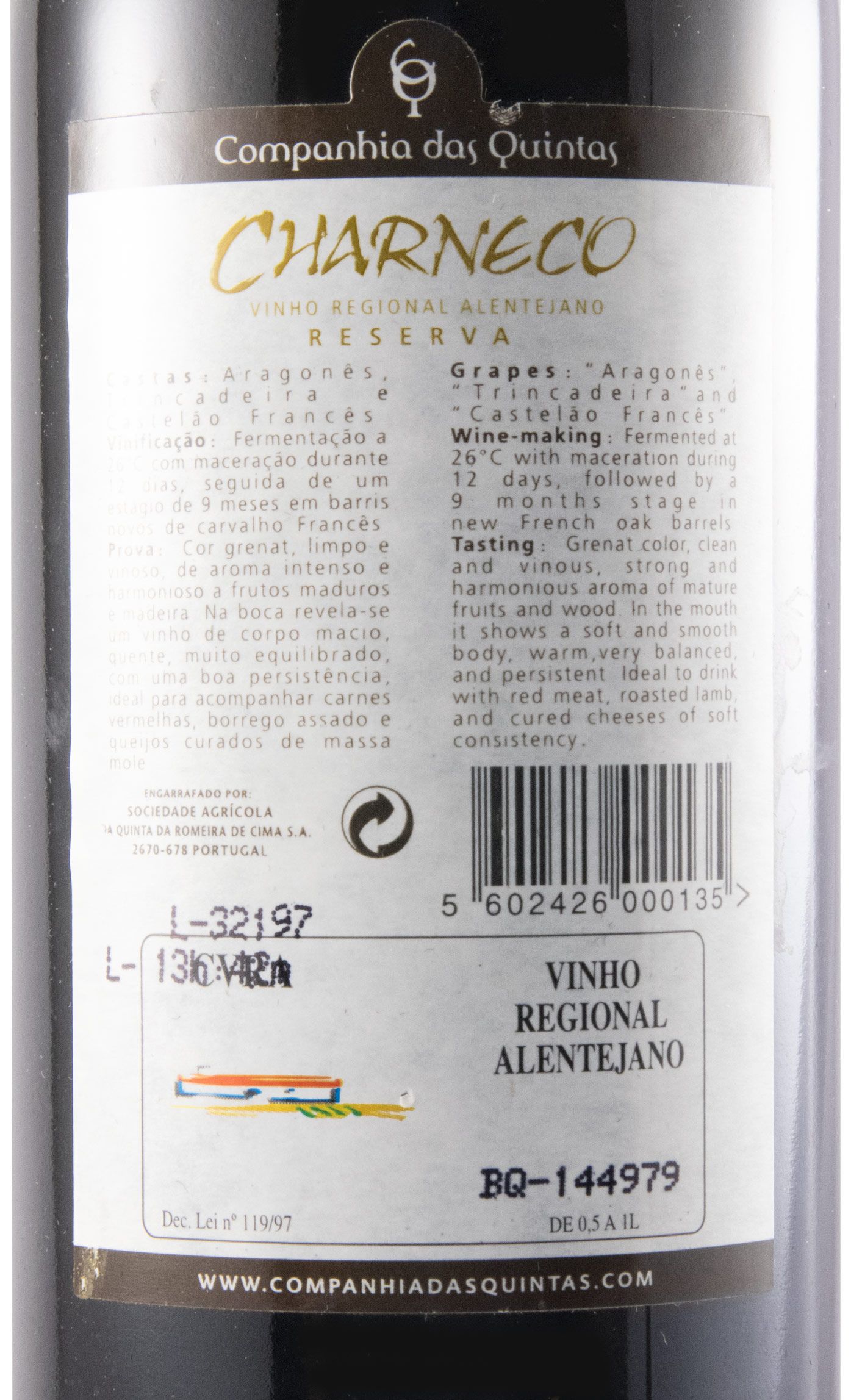 2000 Charneco Reserva red