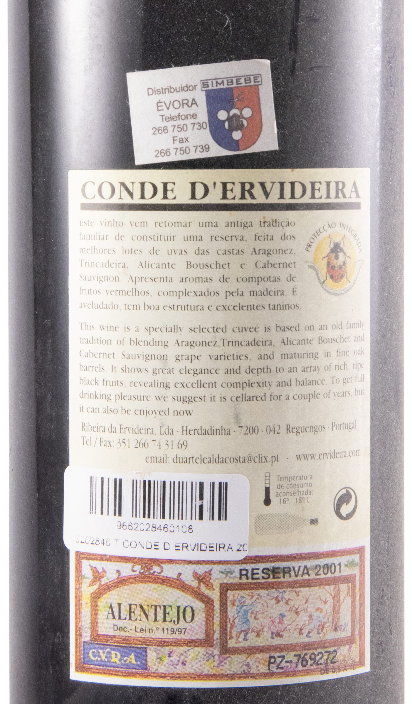 2001 Conde D'Ervideira Reserva tinto