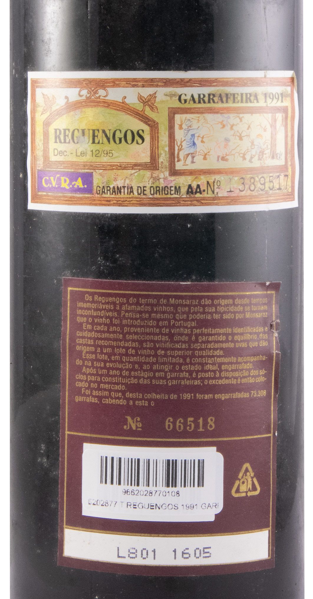 1991 Reguengos Garrafeira dos Sócios tinto