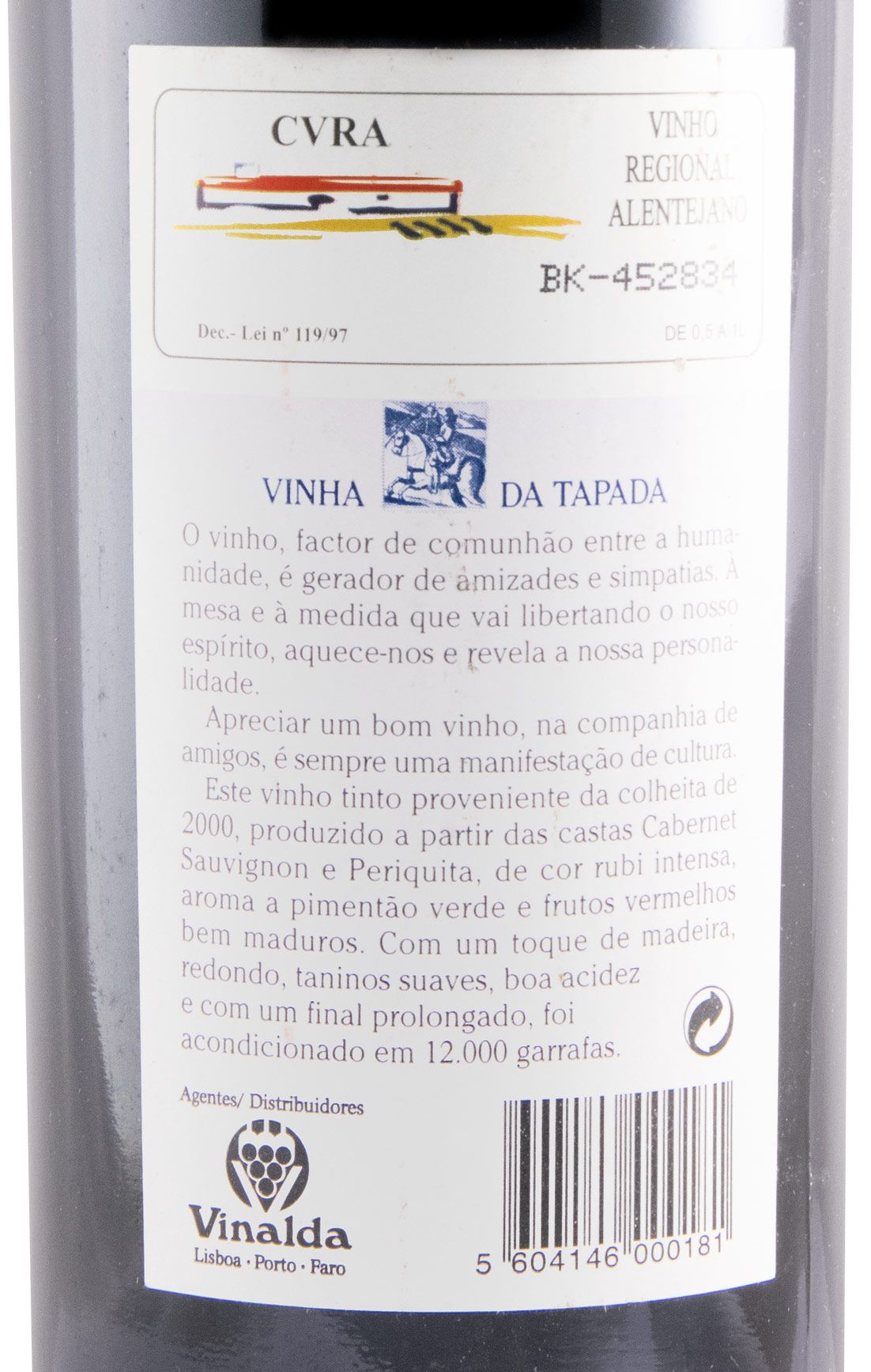 2000 Herdade de Coelheiros Vinha da Tapada red