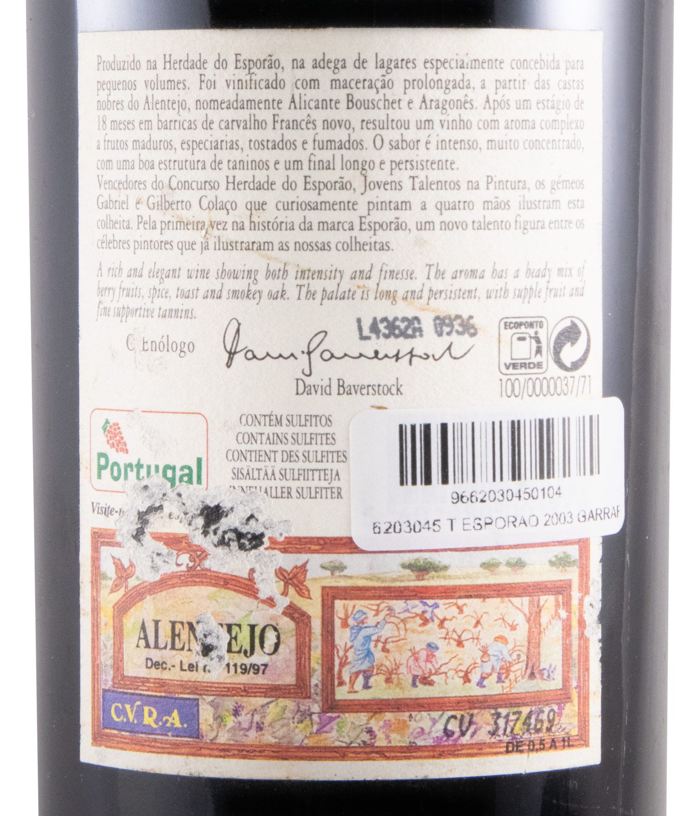 2003 Esporão Garrafeira Private Selection red