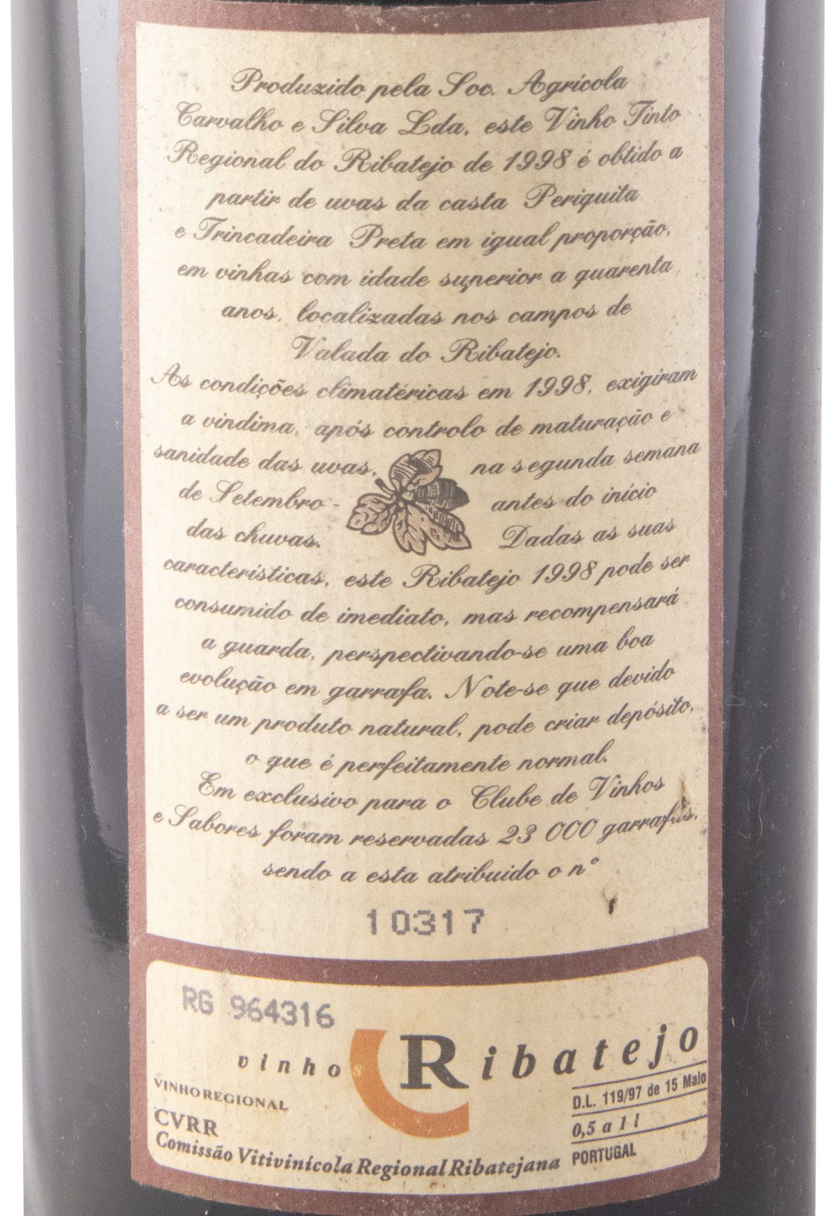 1998 Clube Vinhos & Sabores Ribatejo tinto