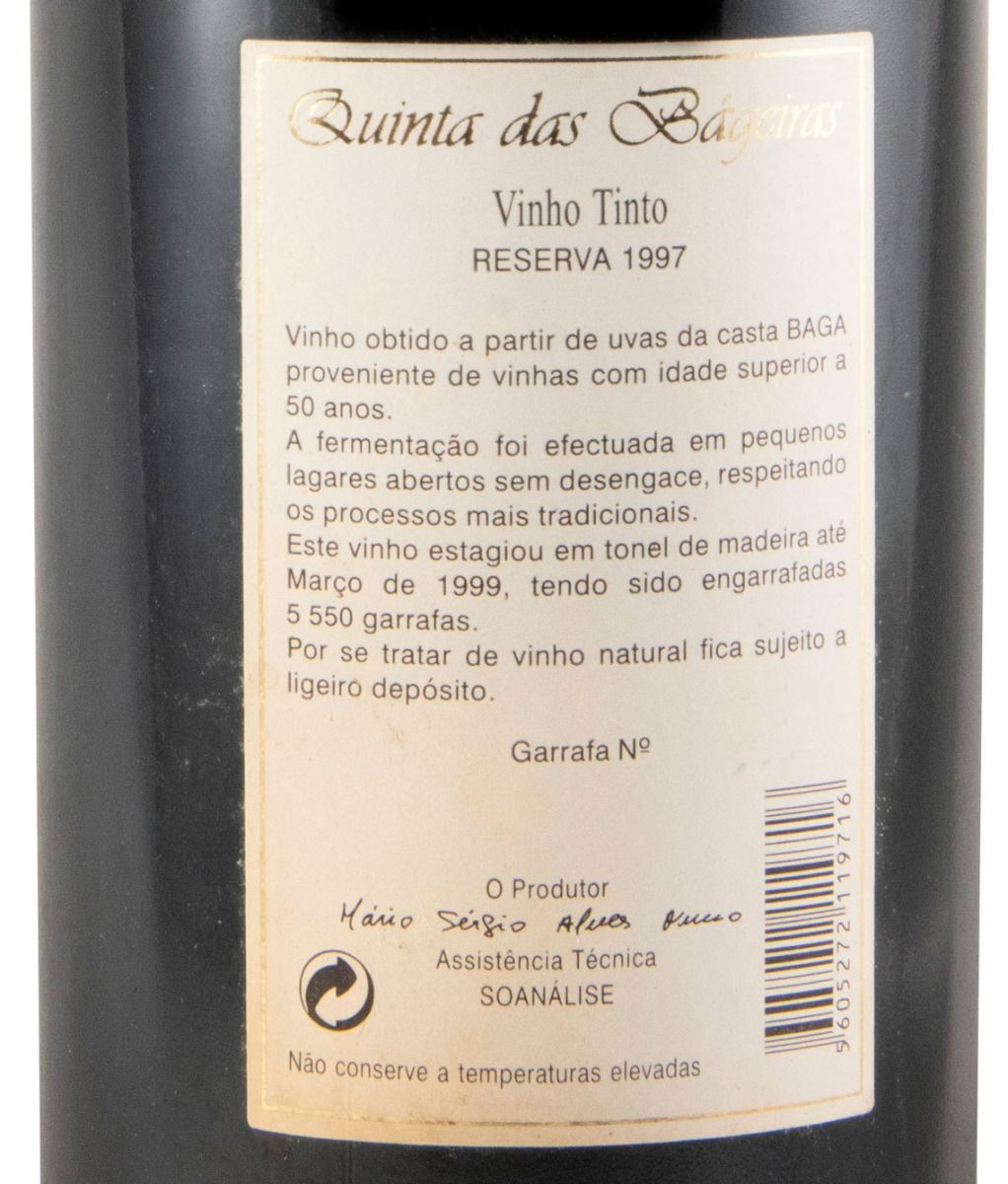 1997 Quinta das Bágeiras Reserva tinto