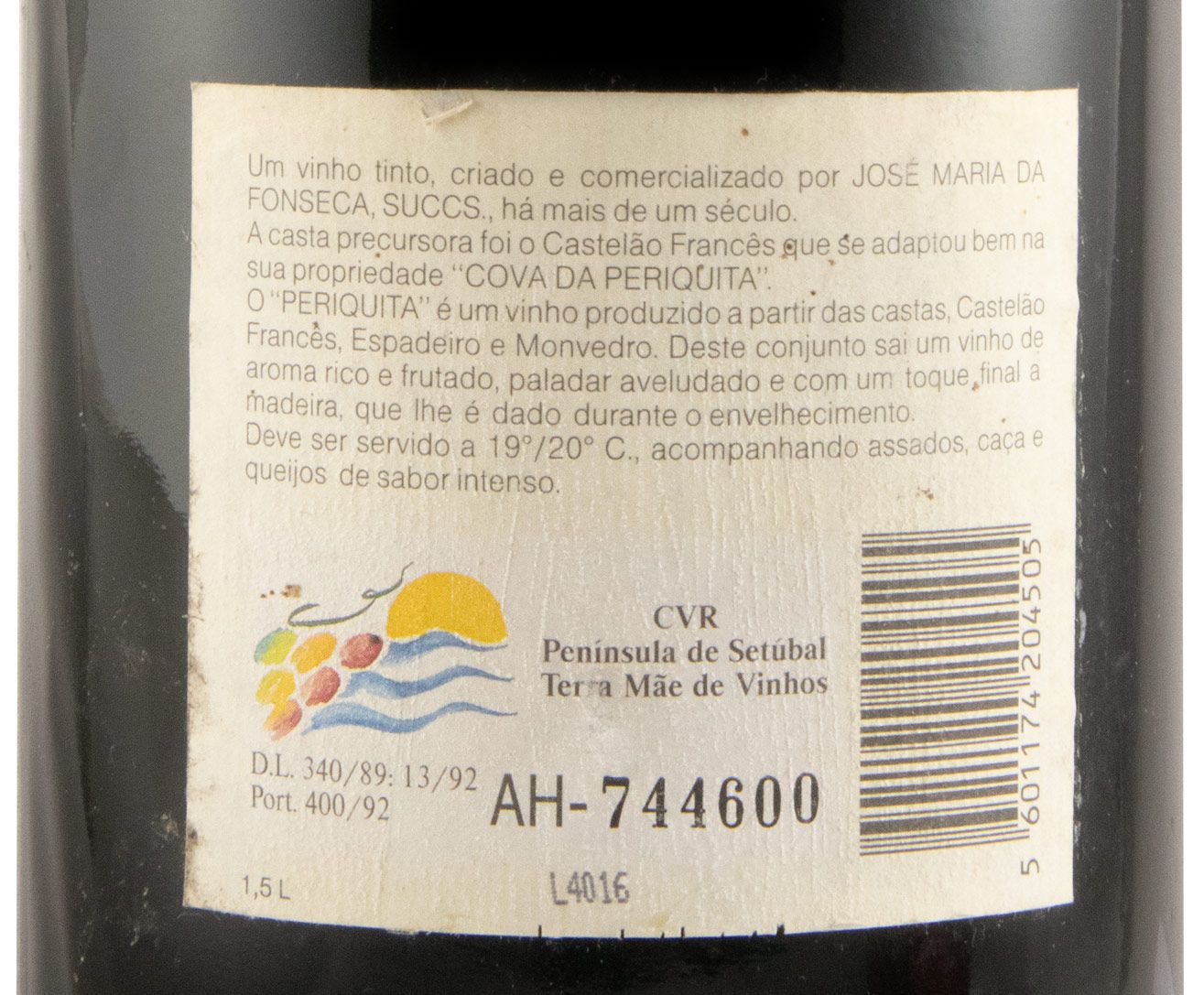 1990 José Maria da Fonseca Periquita red 1.5L