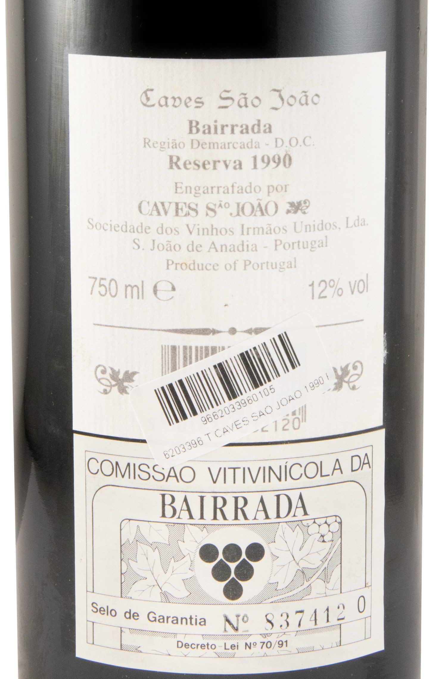 1990 Frei João Reserva tinto (nível baixo)