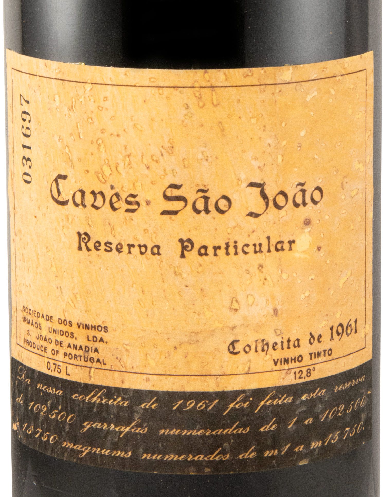 1961 Caves São João Reserva Particular tinto (nível baixo)