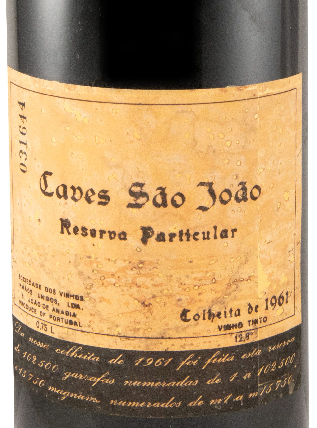 1961 Caves São João Reserva Particular tinto (nível baixo)