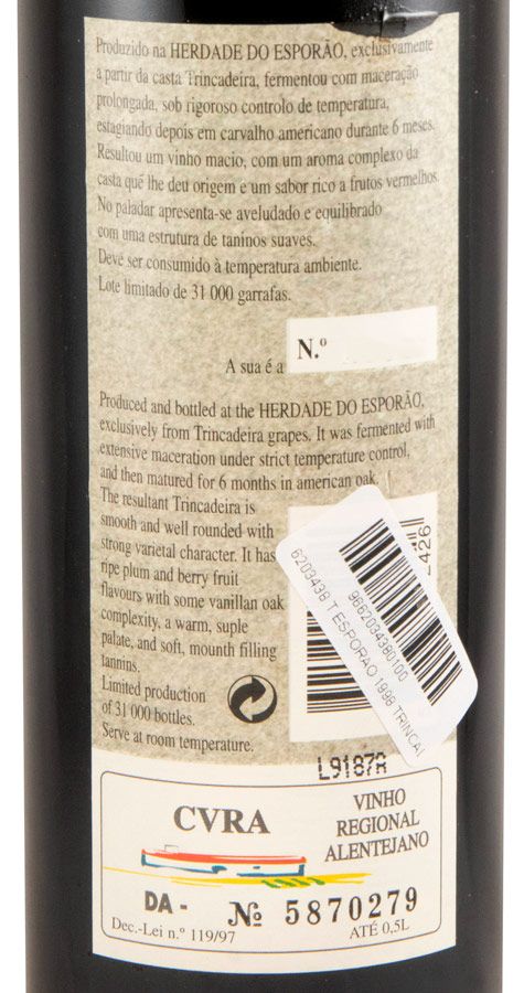 1998 Esporão Trincadeira red 50cl