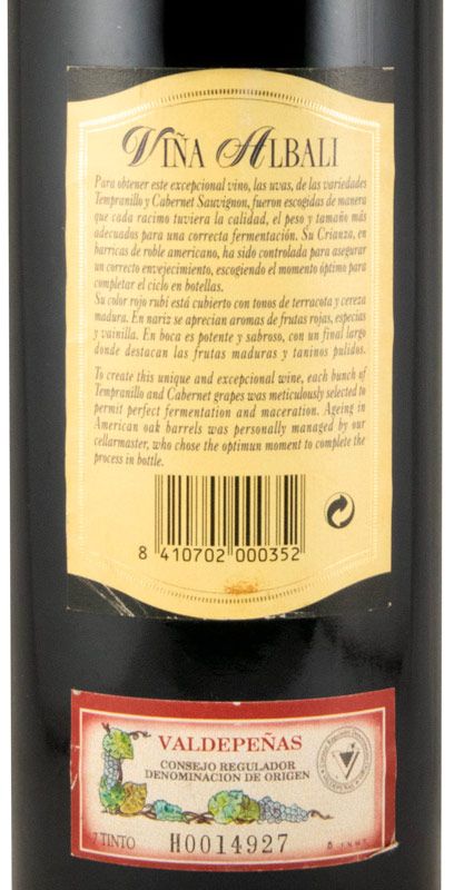 1991 Félix Solís Viña Albali Gran Reserva de Família Valdepeñas red
