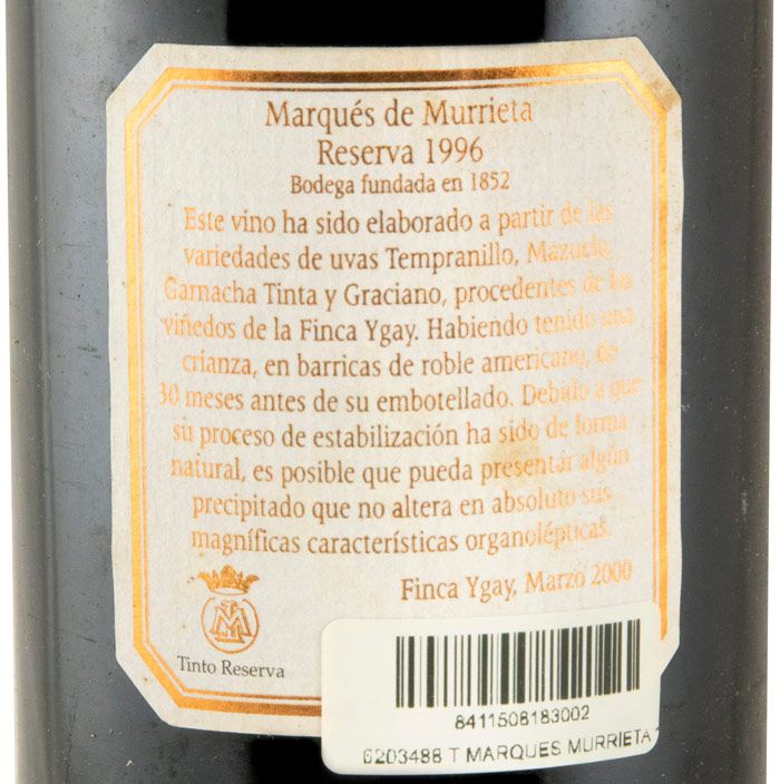 1996 Marqués de Murrieta Reserva Ygay Rioja tinto