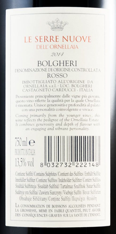 2014 Le Serre Nuove Dell Ornellaia Bolgheri-Toscana red