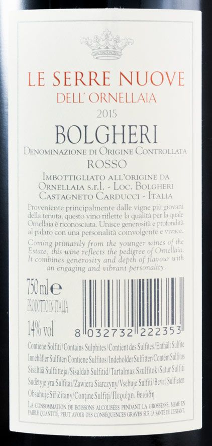 2015 Tenuta Dell'Ornellaia Le Serre Nuove Bolgheri-Toscana tinto