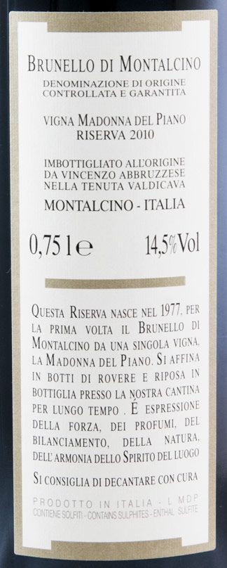 2010 Madonna del Piano Brunello di Montalcino tinto