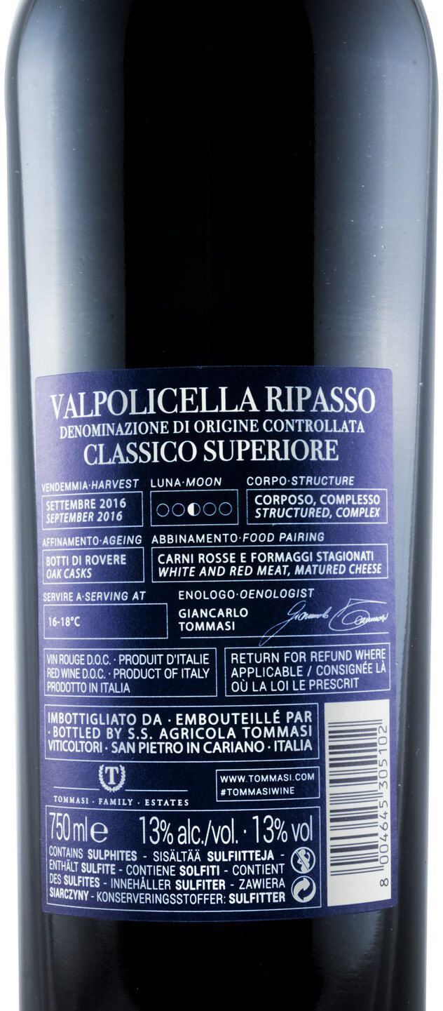 2016 Tommasi Ripasso Valpolicella Classico Superiore tinto