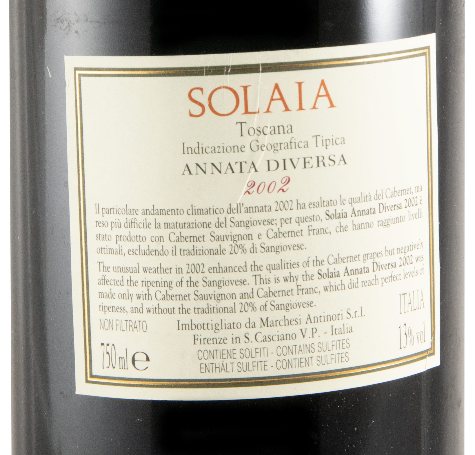 2002 Solaia tinto