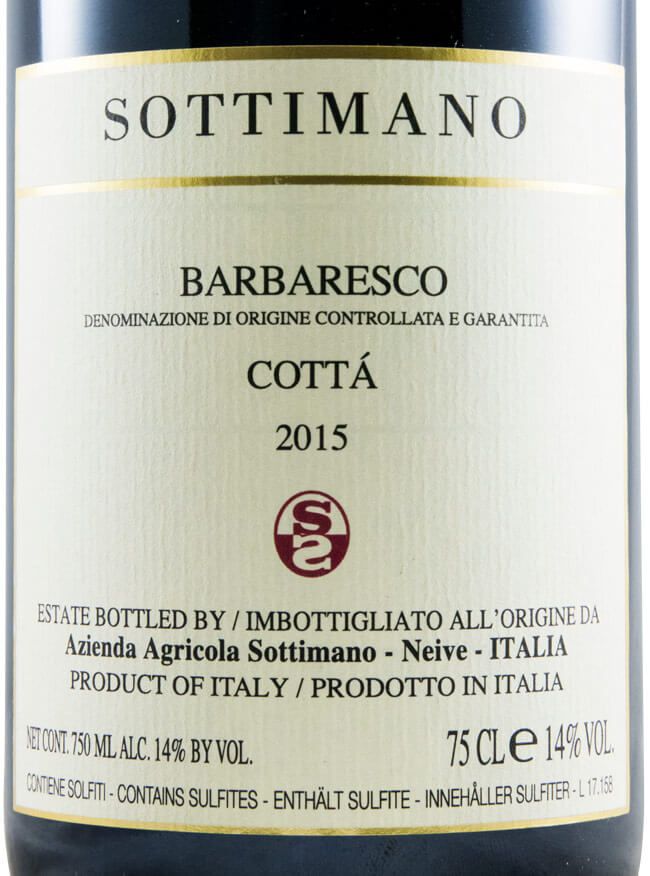 2015 Sottimano Cottá Barbaresco Piedmonte red