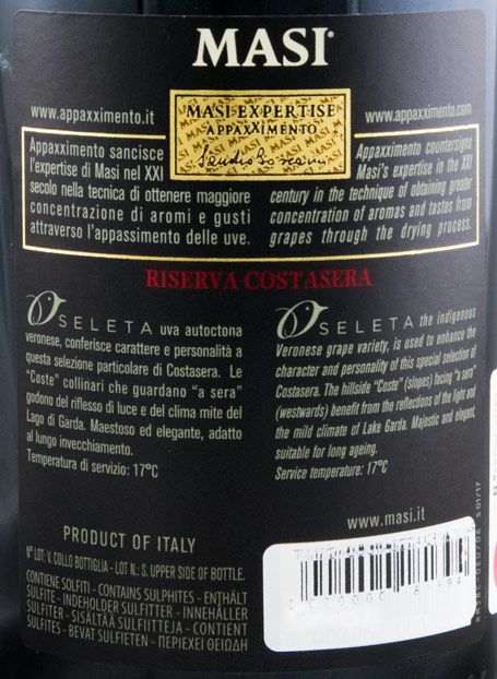 2012 Masi Costasera Amarone Riserva red