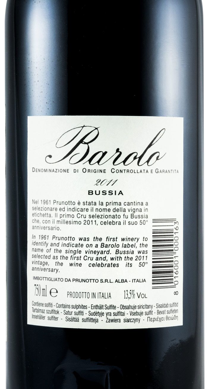 2011 Prunotto Bussia Barolo tinto