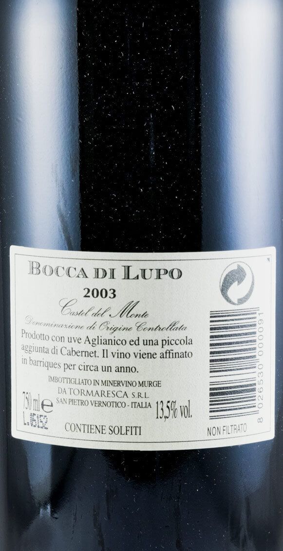 2003 Tormaresca Bocca di Lupo Aglianico Castel del Monte tinto