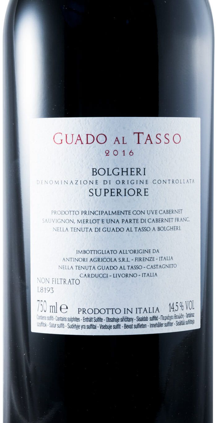 2016 Tenuta Guado al Tasso Bolgheri Superiore tinto