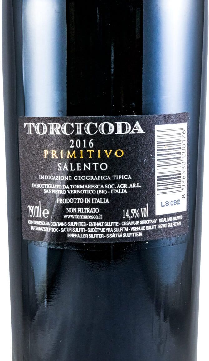 2016 Tormaresca Torcicoda Primitivo Salento tinto