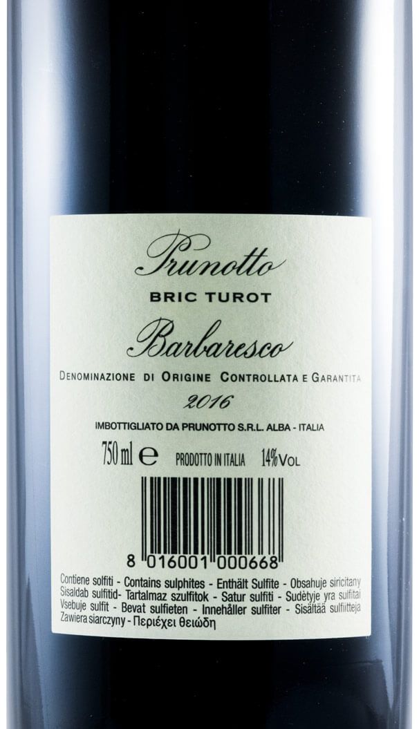 2016 Prunotto Bric Turot Barbaresco tinto